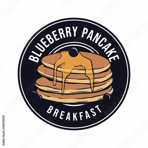 blueberry pancake logo for template