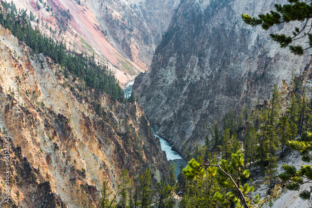 Yellowstone River Flowing Through The Canyon