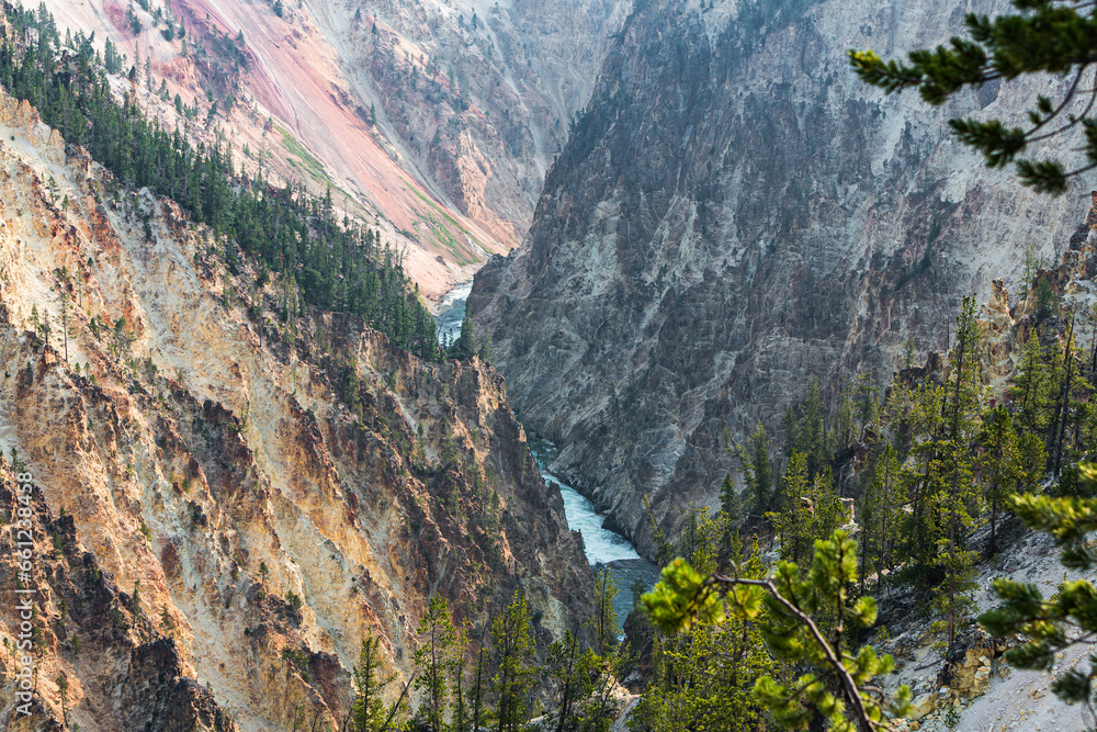 Yellowstone River Flowing Through The Canyon Yellowstone River Flowing Through The Canyon