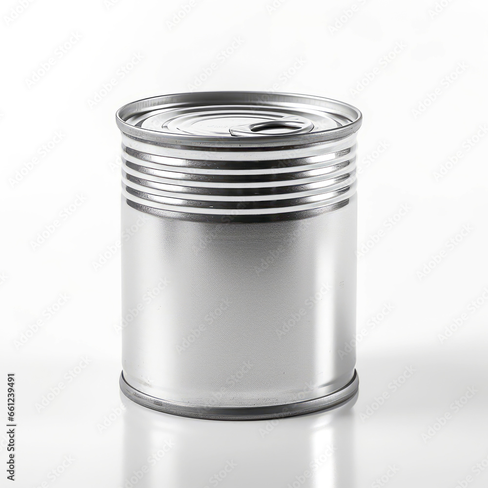 Blank can isolated on white background. Container mockup. Blank can isolated on white background. Container mockup.