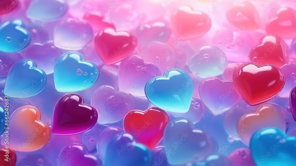Colorful glass hearts, the symbol of St. Valentine's Day. Colorful glass hearts, the symbol of St. Valentine's Day.