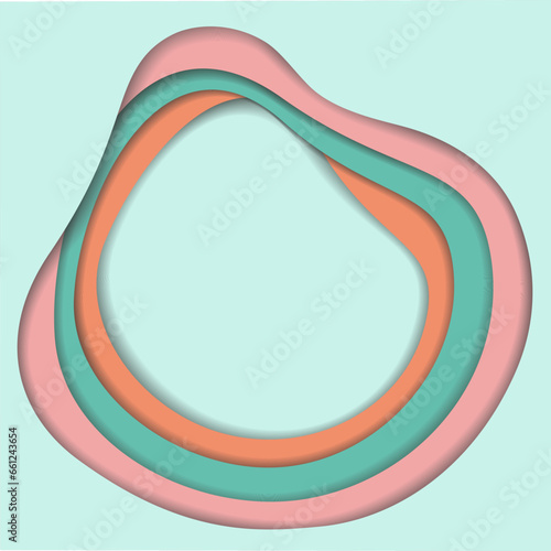 Abstract paper cut background in trendy spring colors. Copy space. Template for lettering or cards