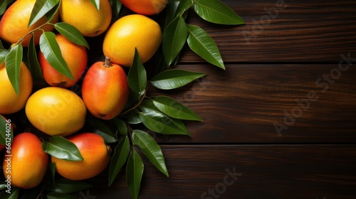 Mango in wooden background