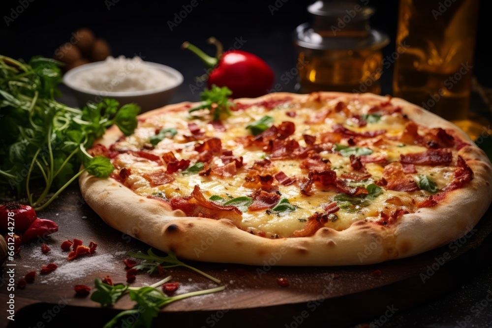 Flammkuchen: A Culinary Delight of German-style Pizza with Golden Perfection, Sizzling Toppings, and a Smoky Flavor from the Wood-fired Oven