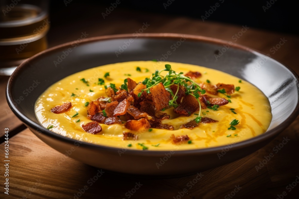 Gule Ærter med Flæsk: A Mouthwatering Close-Up of the Traditional Danish Delicacy, Celebrating the Savory Flavors and Culinary Heritage of Danish Culture