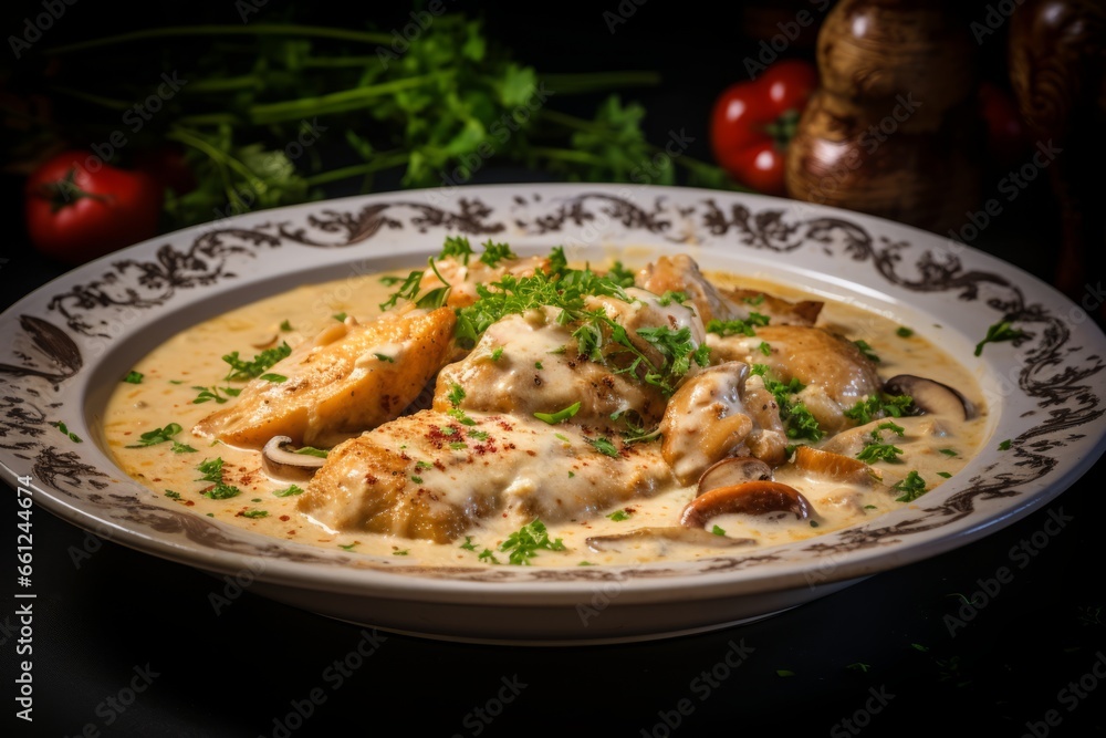Mouthwatering Ghent-Style Fish or Chicken Stew: A Creamy Delight of Belgian Cuisine, a Visual Feast of Aromatic and Traditional Flavors Mouthwatering Ghent-Style Fish or Chicken Stew: A Creamy Delight of Belgian Cuisine, a Visual Feast of Aromatic and Traditional Flavors
