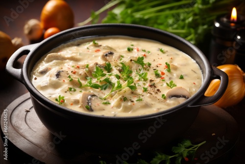Exquisite Belgian Kalfsblanquette: A Succulent, Slow-Cooked Veal Stew, Crafted with Tender Meat and Creamy Sauce for a Palatable, Gourmet Delight