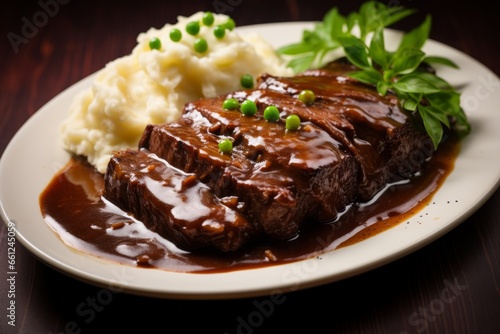 Savor the Mouthwatering Delicacy of Slow-Cooked Sauerbraten: A Luscious and Tender Culinary Masterpiece, Marinated in Tangy Spices and Braised to Perfection