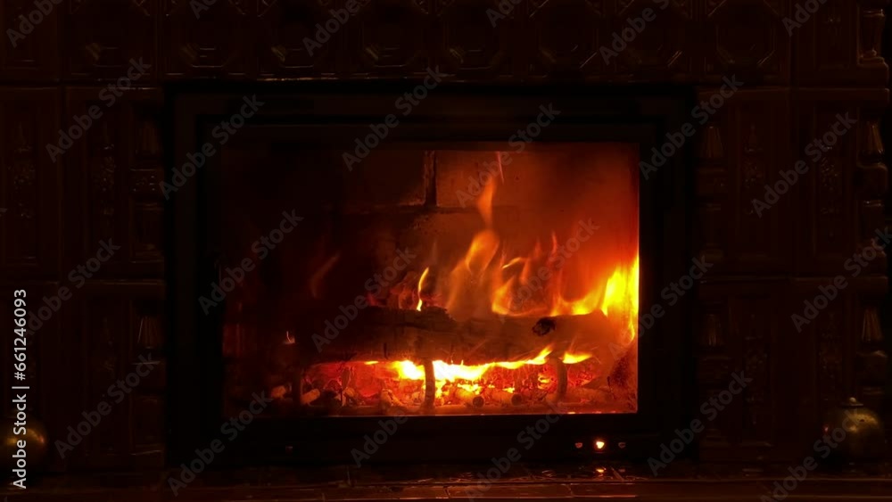 fireplace with burning logs fireplace with burning logs