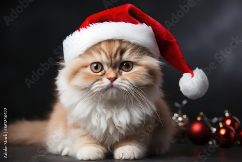 cat with christmas hat