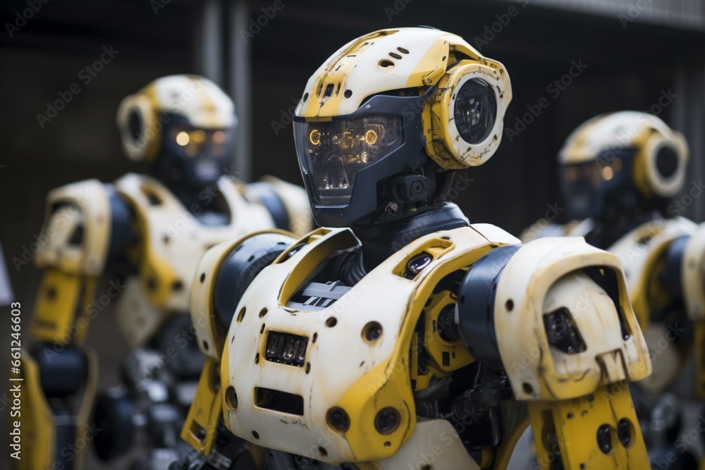 Robotized American football team in Pittsburgh. Generative AI