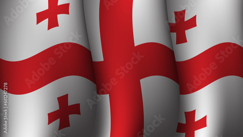georgia waving flag background design on sunset view vector illustration