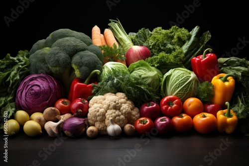 vegetables on a dark background