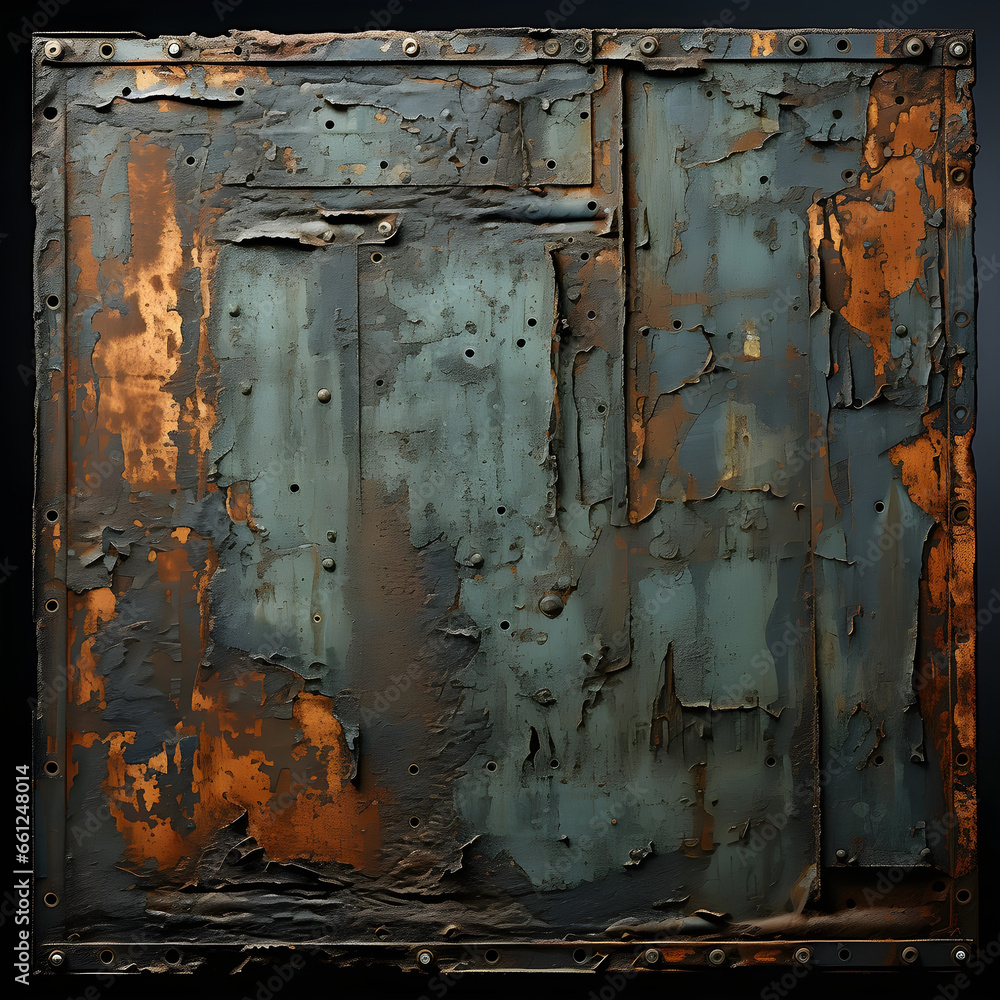 An image featuring a black steel background with a weathered and rusty patina, adding character and texture to the metallic surface.