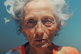 真顔のシニア女性,Generative AI AI画像
