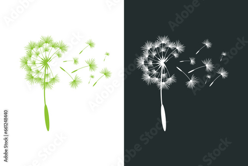 dandelion flower design logo