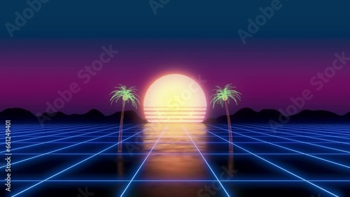 80s_palmTree_wire Loop