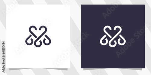 letter m with love logo design