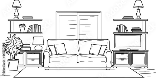 Living room sketch drawing