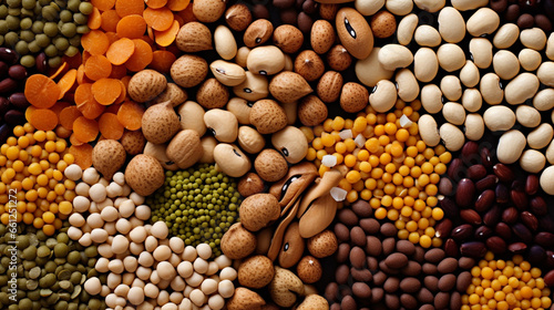 Abstract Cereals and Legumes Food Background