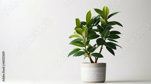 Ficus elastic plant rubber tree on a light background
