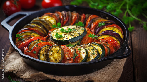 Beautiful Traditional Homemade Vegetable Ratatouille Baked