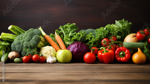 Beautiful Healthy fresh food background raw organic vegetables