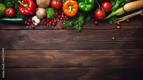 Perfect Selection of Healthy Food on Rustic Wooden Background
