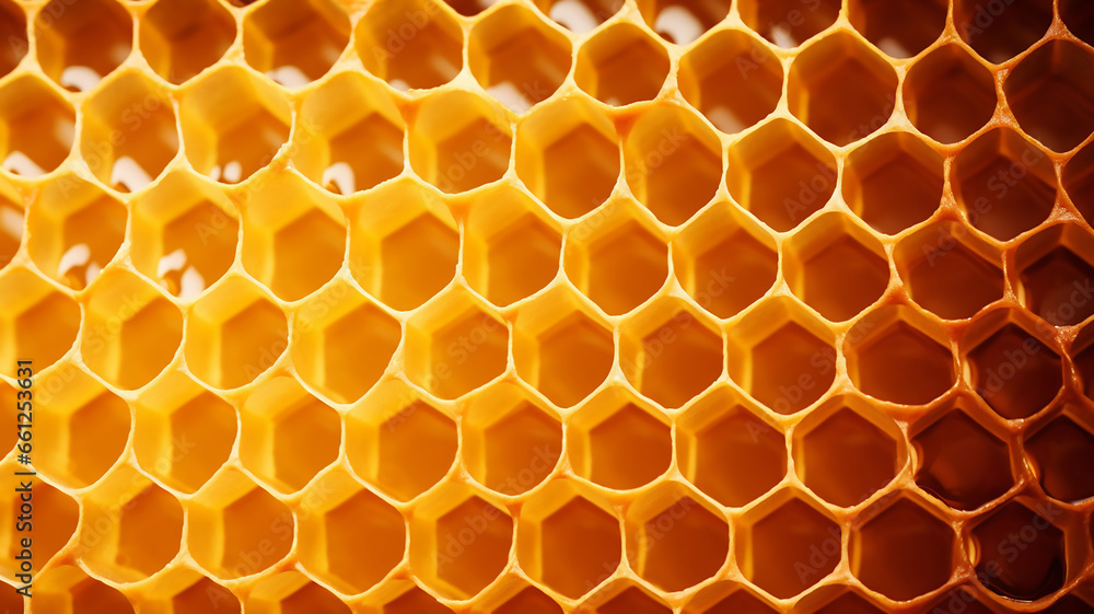 Yellow Honeycomb Closeup Background Healthy Food Background