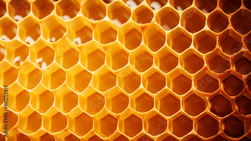 Yellow Honeycomb Closeup Background Healthy Food Background