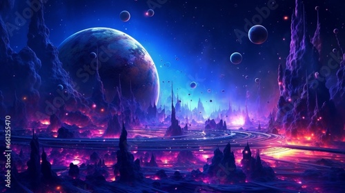 An album cover of psytrance space Nebula deep sea bub.Generative AI