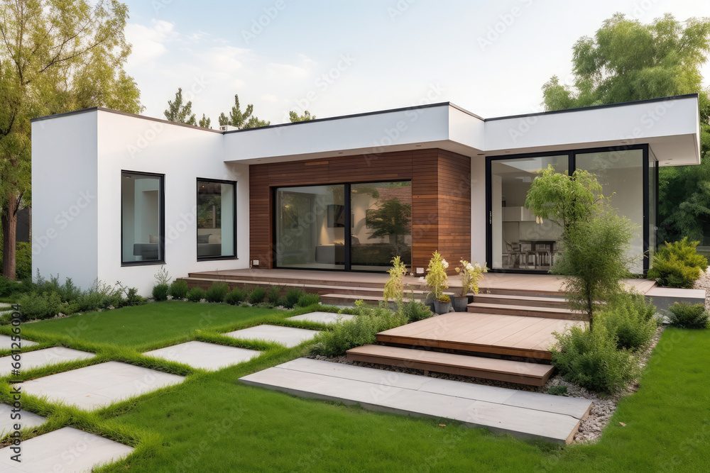beautiful mini modern house with garden and patio