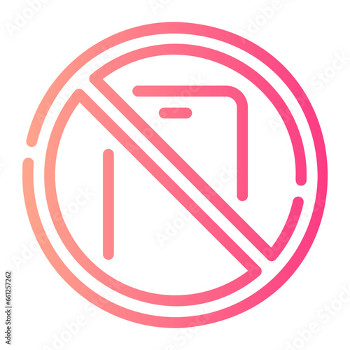 no phone Line Gradient Icon