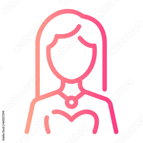 actress Line Gradient Icon