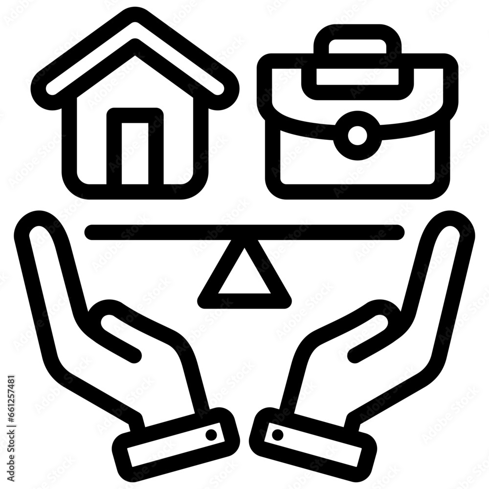 Work Life Balance Outline Icon Work Life Balance Outline Icon