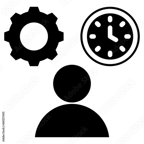 Working Time Glyph Icon
