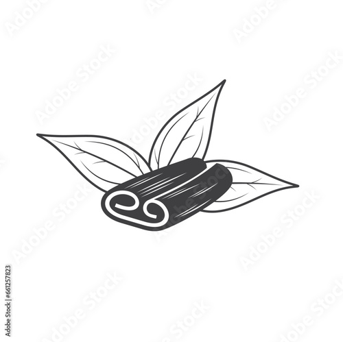 illustration of cinnamon, a type of spice obtained from the bark of trees of the genus Cinnamomum.
