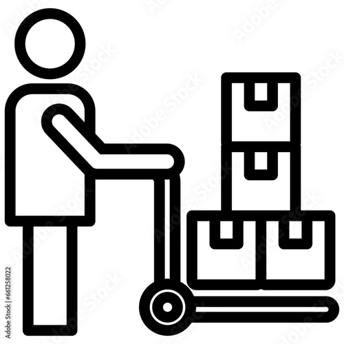 Last Mile Delivery Outline Icon