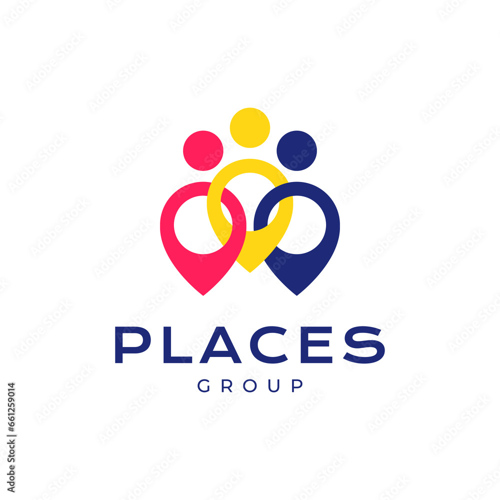 pin place map community group team colorful modern simple flat logo design vector icon illustration pin place map community group team colorful modern simple flat logo design vector icon illustration