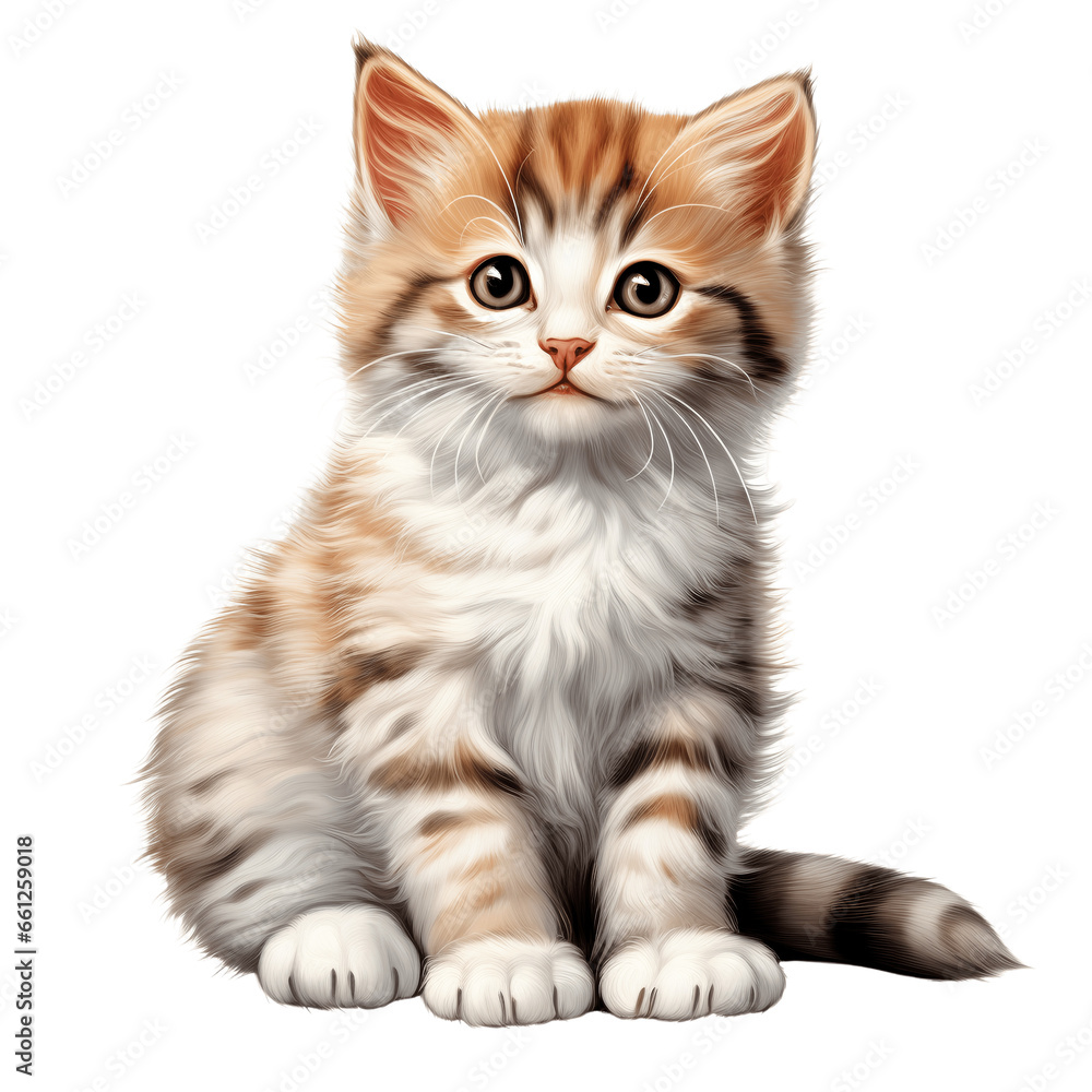 So lovely and cute cat. Isolated graphic material. Generative AI