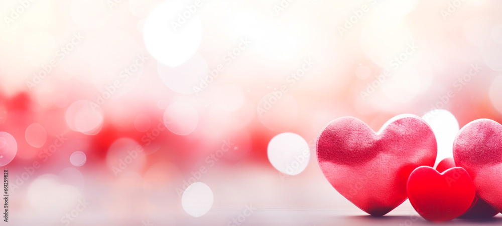 Abstract background of heart icon, Red heart graphics, blurred heart background, For wedding photos ,wedding cards valentine's day card. Generative ai