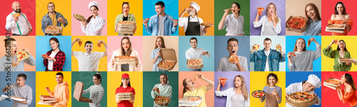 Collage of many people with...