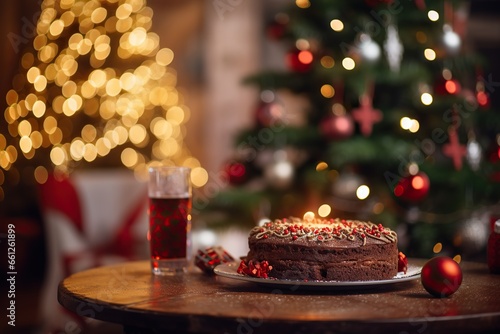 christmas cake with candle