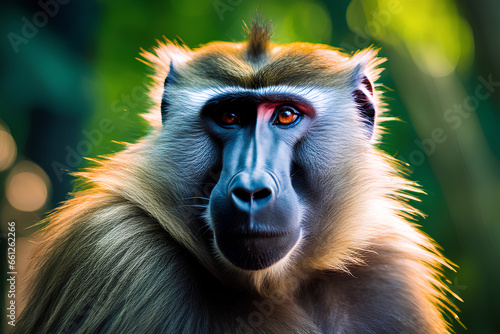 Wallpaper Mural Baboons in the jungle. Graphic material about animals. Generative AI Torontodigital.ca