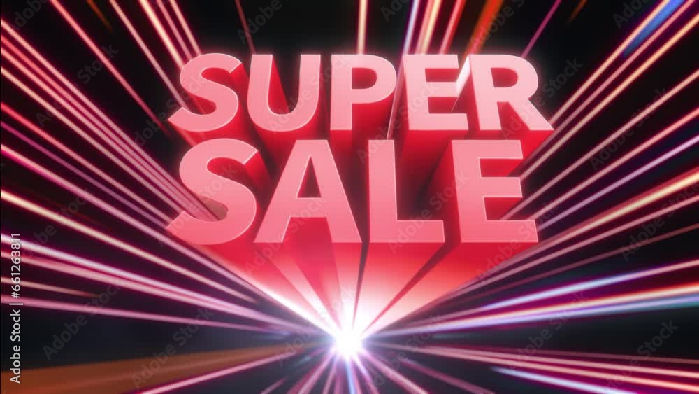 Pop up 3D Red Text SUPER SALE Pop up 3D Red Text SUPER SALE