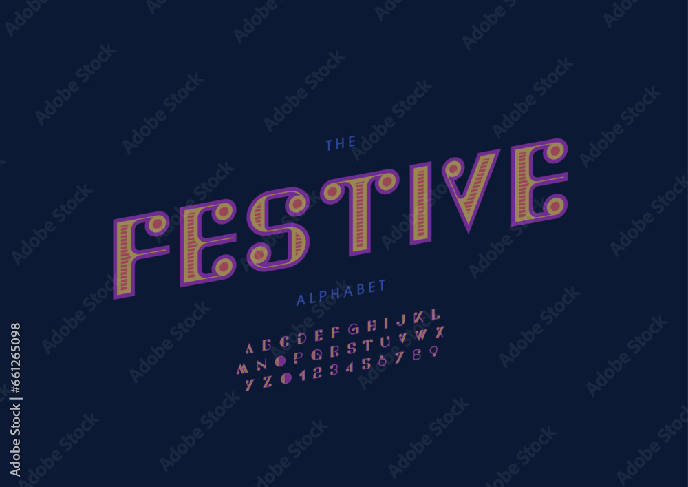 Vector of stylized modern font and alphabet Vector of stylized modern font and alphabet