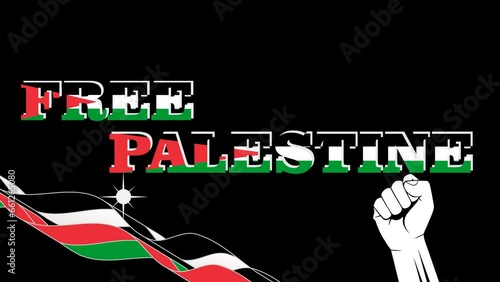 Free Palestine, Save Palestine, Palestine Freedom with Hand Black Background