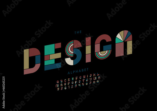Wallpaper Mural Vector of stylized modern font and alphabet Torontodigital.ca