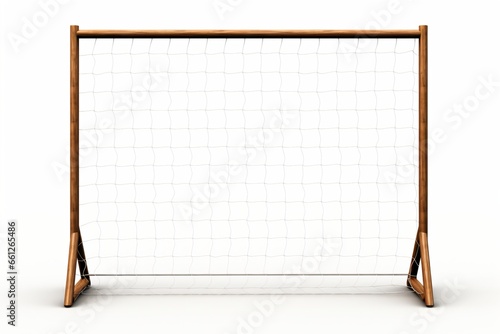 A football goalpost isolated on a white background photo