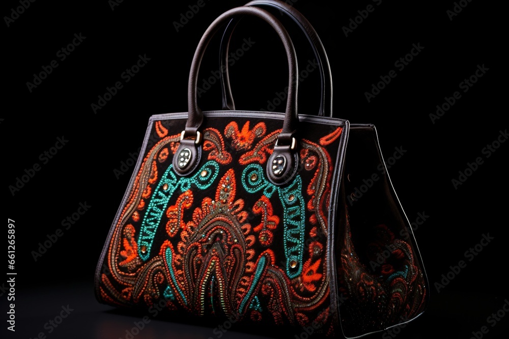 A bag on a black background A bag on a black background